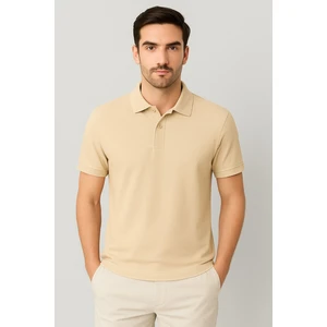 Regular Fit %100 Pamuk Polo Yaka Yarım Kollu Basic T-Shirt