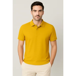 Regular Fit %100 Pamuk Polo Yaka Yarım Kollu Basic T-Shirt