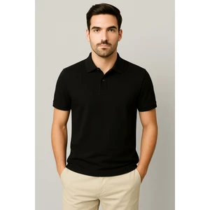 Regular Fit %100 Pamuk Polo Yaka Yarım Kollu Basic T-Shirt