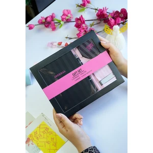 Victoria's Journals Kutulu Set, Sert Kapaklı Defter , Metal Gövdeli Tükenmez Kalem, Ayna ve 3 Lü Post It.