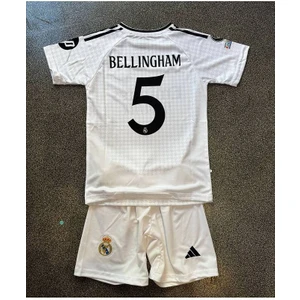 Real Madrid 2024/25 Yeni Sezon Bellingham Iç Saha Beyaz Çocuk Forması 4'lü Set