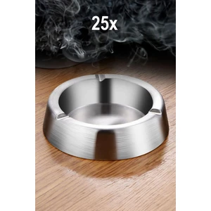 25 Adet Çelik 12,5 cm Kafe Restaurant Lokanta Yuvarlak Kül Tablası Küllük MT170B
