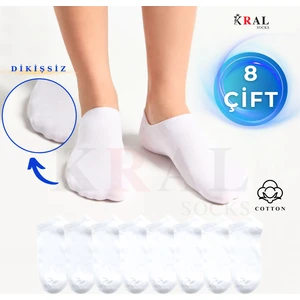 Kral Socks Kadın - Erkek 8 Çift Cotton Dikişsiz Soft Görünmez Penye Patik Bilek Çorap