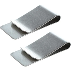 2x Para Klipsi, Paslanmaz Çelik Gümüş (Yurt Dışından)