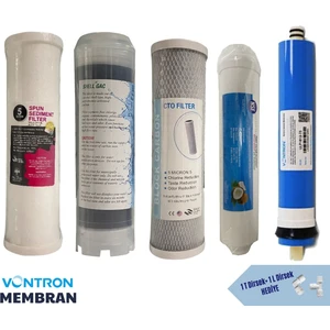 Vontron Membranlı Ihlas Aura Cebilon 101 MC Housingli Su Arıtma Cihazlarına Uyumlu Filtre Seti