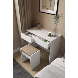 DF02102B İki Çekmeceli Tabureli Makyaj Masası