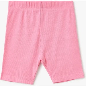 Pamuklu Lastik Detaylı Ribanalı Basic Kısa Tayt