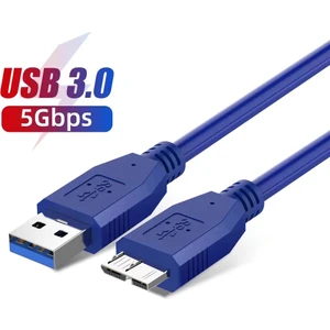 1 Metre 1mt Harddisk Kablosu Yüksek Hiz USB 3.0 Tip A Mikro B Kablo Hızlı Veri Aktarma Kablosu