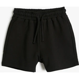 Basic Şort Beli Bağlamalı Cepli Pamuklu