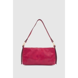 Zeiri Yumuşak Crescent Form Gold Halkalı El, Kol ve Omuz Çantası Bordo