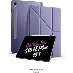 Galaxy Tab S10 Fe Plus Uyumlu 13.1 Inç Kalem Bölmeli Standlı Tri Folding Tablet Kılıfı