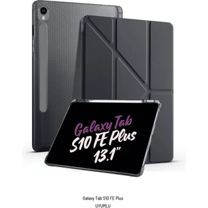 Galaxy Tab S10 Fe Plus Uyumlu 13.1 Inç Kalem Bölmeli Standlı Tri Folding Tablet Kılıfı