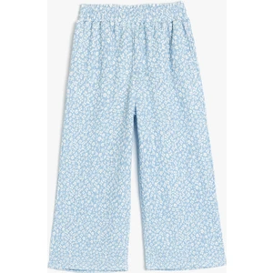 Çiçek Desenli Beli Lastikli Pantolon