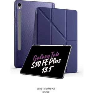 Galaxy Tab S10 Fe Plus Uyumlu 13.1 Inç Kalem Bölmeli Standlı Tri Folding Tablet Kılıfı