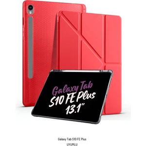 Galaxy Tab S10 Fe Plus Uyumlu 13.1 Inç Kalem Bölmeli Standlı Tri Folding Tablet Kılıfı