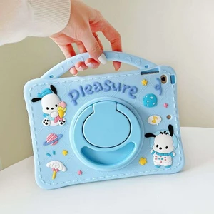 Samsung Galaxy Tab A9 Plus Çocuklar Için Kalemlikli Askılı 360 Derece Standlı Soft Silikon Pleasure Kılıf