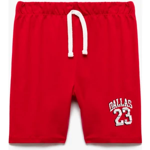 Baskı Detaylı Beli Lastikli Pamuklu Şort