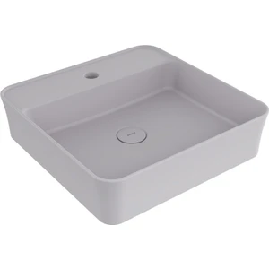 Sottile Slim Line Mat Gri Kare Lavabo – 45X45 Cm, Tezgah Üstü, Tek Delikli