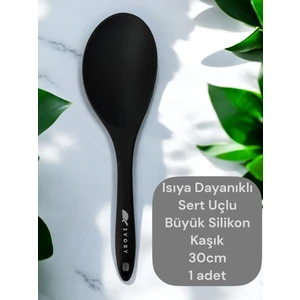 Isıya Dayanıklı Sert Uçlu Büyük Silikon Kaşık 30 cm 1 Adet