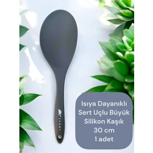 Isıya Dayanıklı Sert Uçlu Büyük Silikon Kaşık 30 cm 1 Adet