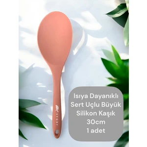 Isıya Dayanıklı Sert Uçlu Büyük Silikon Kaşık 30 cm 1 Adet