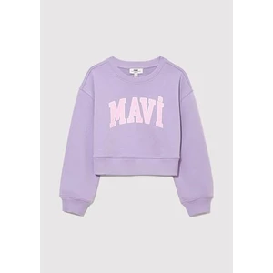 MAVİ LOGO CROP SWEATSHIRT