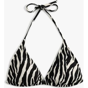 Zebra Desenli Üçgen Ipli Bikini Üstü