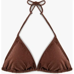 Parlak Bikini Üstü Üçgen Boyundan Bağlamalı