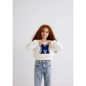 M Logo Baskılı Ekru Sweatshirt 7S10079-70057