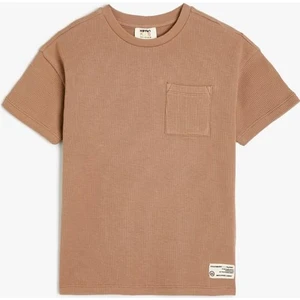 Basic Tişört Kısa Kollu Bisiklet Yaka Cep Detaylı Pamuklu