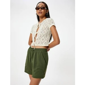 Cepli Şort Rahat Kalıp Beli Bağlamalı Aerobin Kumaş