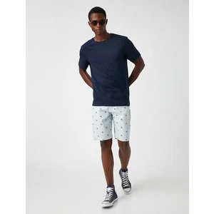 Desenli Gabardin Şort