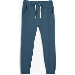 Basic Jogger Eşofman Altı Beli Bağlamalı Dokulu Pamuklu