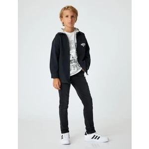 Kot Pantolon Ayarlanabilir Lastikli Pamuklu - Slim Jean