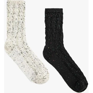 2'li Desenli Soket Çorap