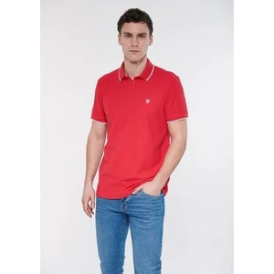 Erkek Şerit Detaylı Kırmızı Polo Tişört 066039-33203