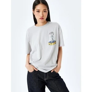 Bugs Bunny Lisanslı Arkası Baskılı Oversize Tişört