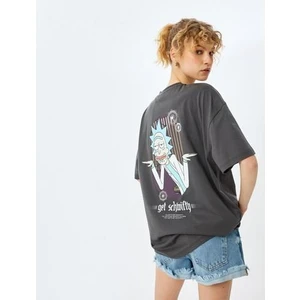 Rick And Morty Lisanslı Arkası Baskılı Oversize Tişört