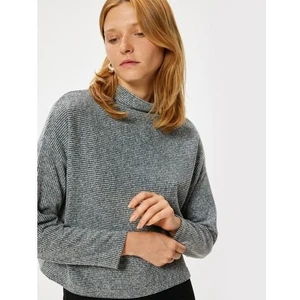 Dik Yaka Tişört Kaşkorse Uzun Kollu Yumuşak Dokulu