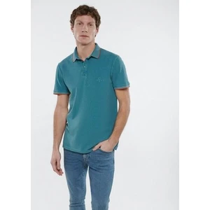 Renkli Şerit Detaylı Yeşil Polo Tişört 065920-30708