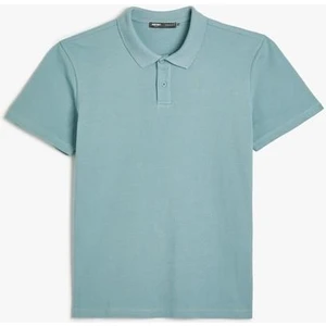 4SAM10113MK 640 Mavi Erkek Pamuk Jersey Kısa Kollu Polo Yaka Basic T-Shirt