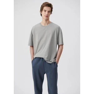 Erkek Doğa Dostu Gri Basic Tişört 066902-34154