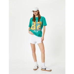 Baskılı Tişört Rahat Kalıp Kısa Kollu Bisiklet Yaka Pamuklu