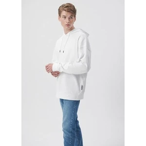 Erkek Kapüşonlu Beyaz Basic Sweatshirt 0610062-620