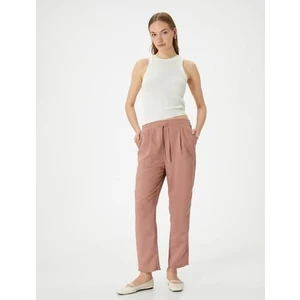 Chino Pantolon Bağcıklı Yüksek Bel Cep Detaylı