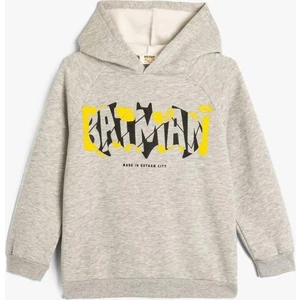 Batman Kapşonlu Sweatshirt Lisanslı Uzun Kollu Şardonlu