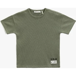 Basic Kısa Kollu Tişört Etiket Detaylı Dokulu