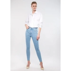 Kadın Serenay Mavi Gold Shape Jean Pantolon 100980-33430