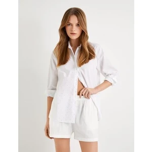 Taşlı Gömlek Pamuklu Uzun Kollu