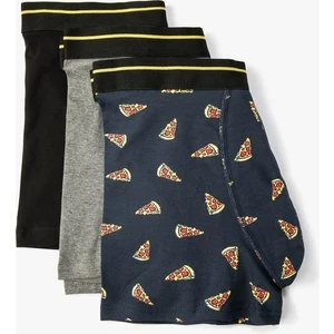 3'lü Boxer Seti Pizza Baskılı Çok Renkli
